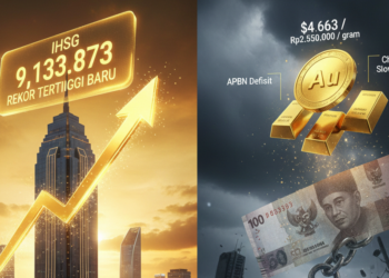 IHSG Tembus Rekor Baru di 9.133, Rupiah Kian Terhimpit Menuju 17.000 per Dolar AS