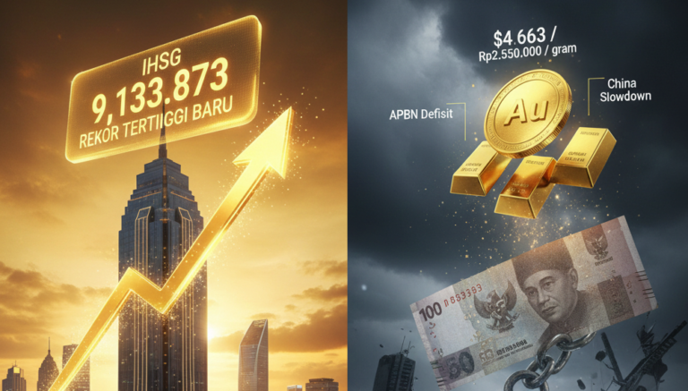 IHSG Tembus Rekor Baru di 9.133, Rupiah Kian Terhimpit Menuju 17.000 per Dolar AS