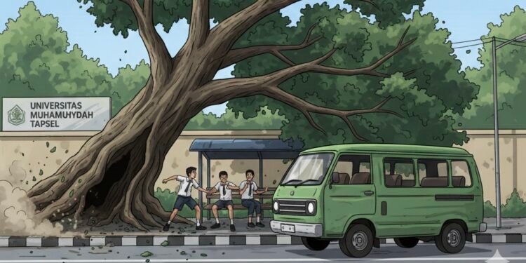 Pohon Tua yang Terabaikan Menelan Korban: Kisah Pilu Fadli, Siswa SMP yang Tewas Saat Menunggu Angkot