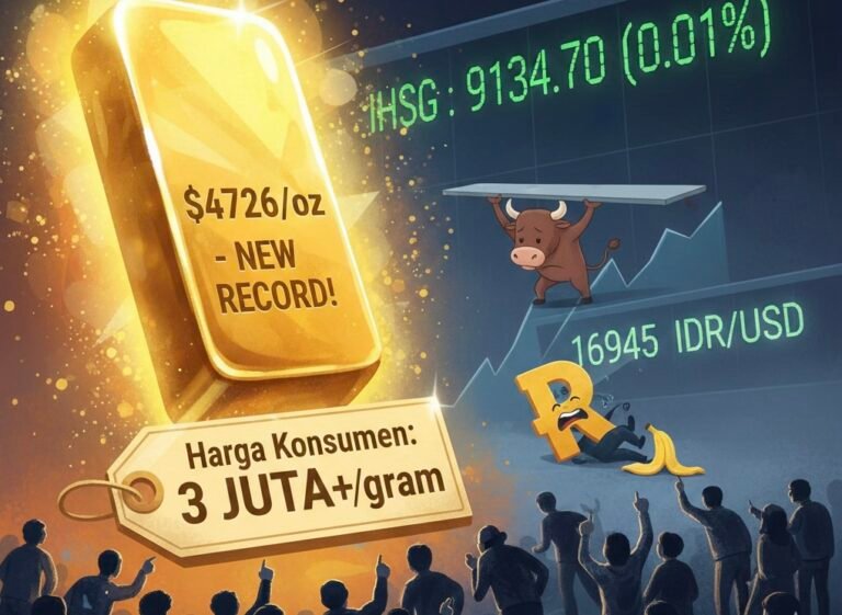 Gila-gilaan! Harga Emas Tembus Rekor $4.726, IHSG Justru “Ngos-ngosan” di Level 9.134