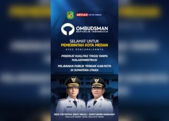 Medan Juara! Raih Predikat Kualitas Tinggi Tanpa Maladministrasi, Terbaik di Sumatera Utara