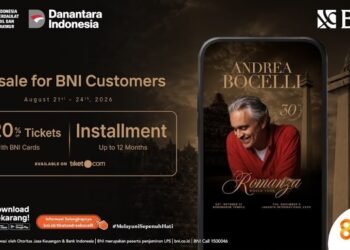 BNI Hadirkan Presale Eksklusif Konser Andrea Bocelli Diskon hingga 20%
